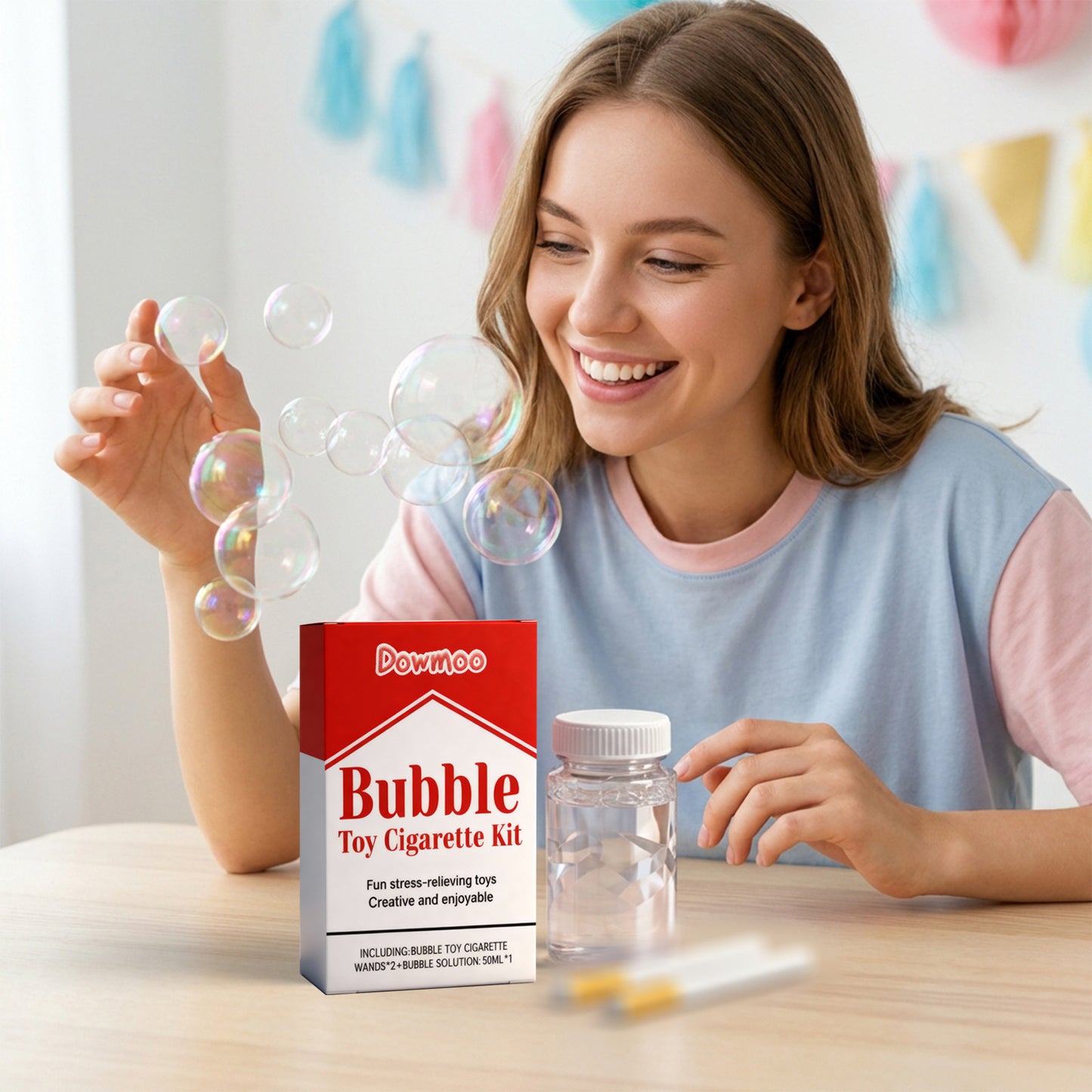 Stress relief bubblor - Blås bort stressen, inte röken