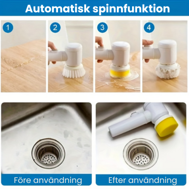 Elektrisk städborste med USB-laddning